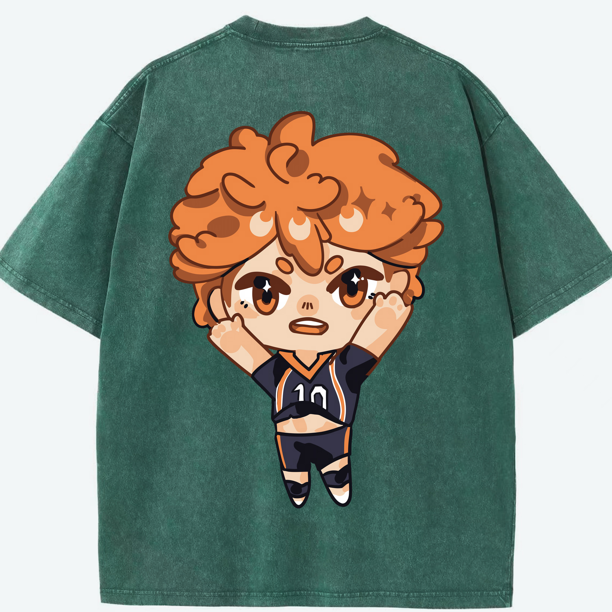 （画像用） ハイキュー!! Haikyu!! 綿100% ヴィンテージ風 半袖Tシャツ（背面プリント）